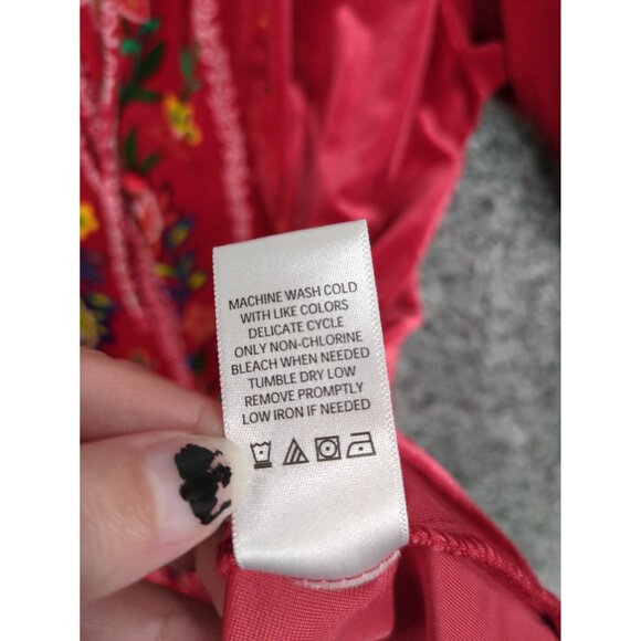 THE PIONEER WOMAN Velvet Floral Top Womens Size XXL Bell‎ Sleeve Peasant Cottage - Picture 7 of 8